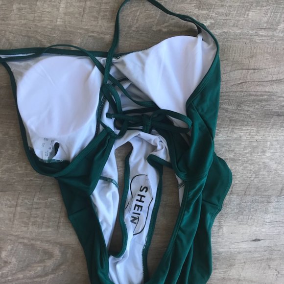 One-Piece Bathing Suit, Dark Green, 2XL - Picture 6 of 6